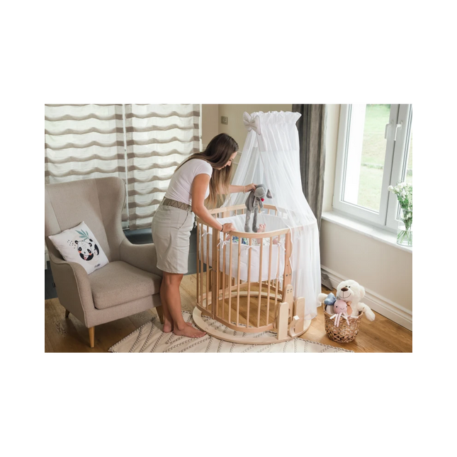 KidznBaby Waldin Cradle for the 7 in 1 Baby Crib with Mattress - Natural Wood