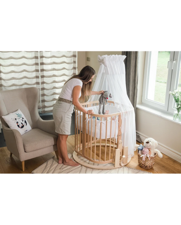 KidznBaby Waldin Cradle for the 7 in 1 Baby Crib with Mattress - Natural Wood