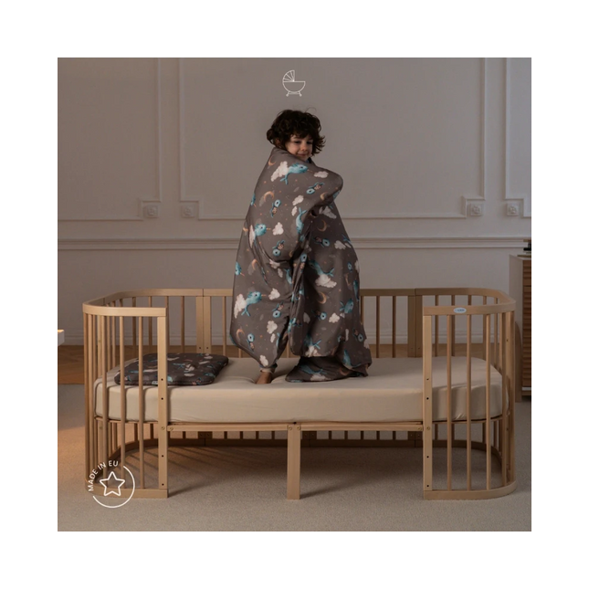 KidznBaby Waldin Extension for the 7 in 1 Baby Crib with Mattress - Natural Wood