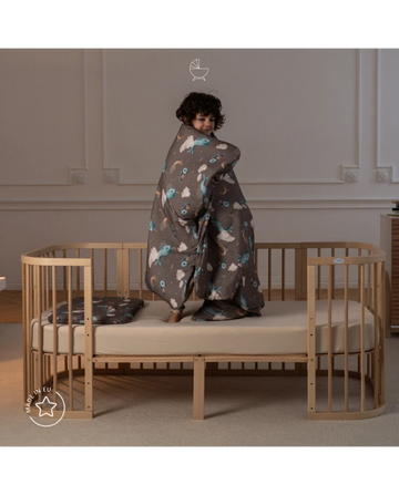 KidznBaby Waldin Extension for the 7 in 1 Baby Crib with Mattress - Natural Wood
