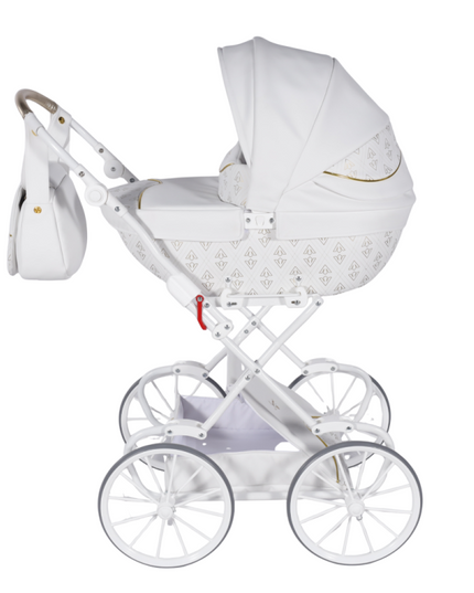 doll stroller white gold accents