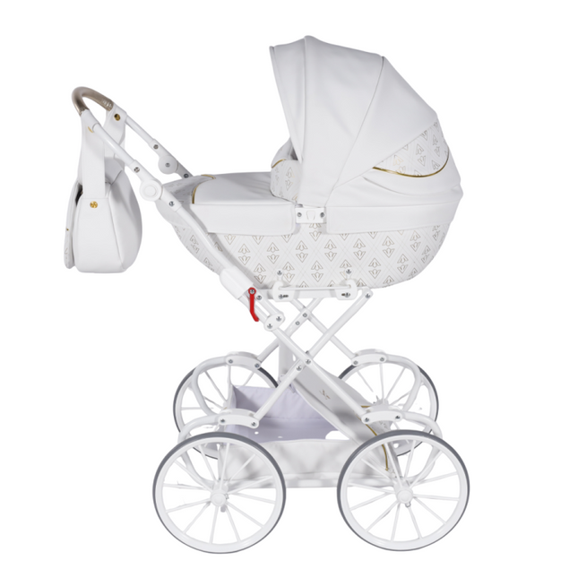 doll stroller white gold accents