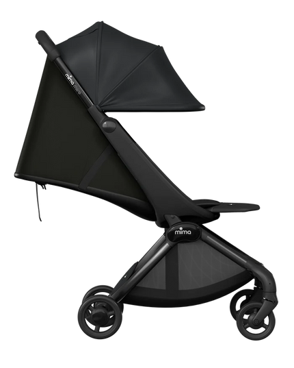 White finish stroller on travel path