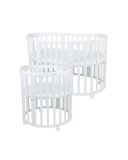 oval crib with mattress white
