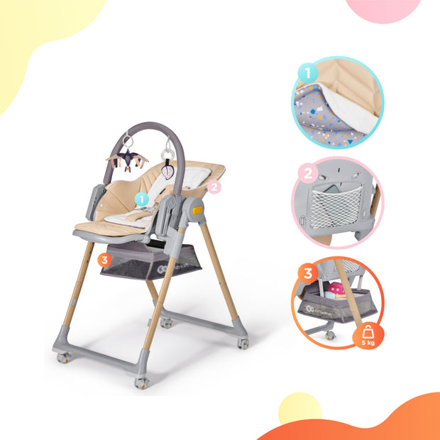 Functionalities of the Wooden Kinderkraft High Chair LASTREE