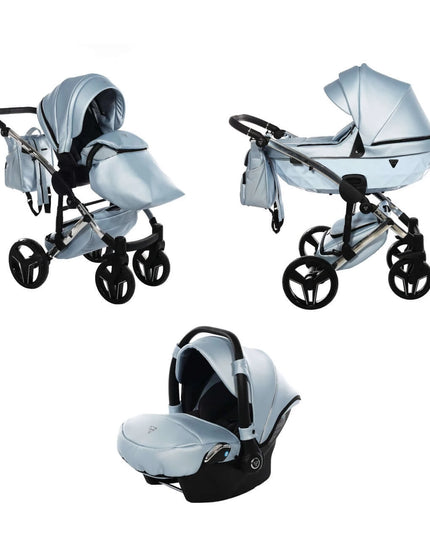 Junama Diamond S-Class Stroller Color: S-Class Sky Blue Combo: 3 IN 1 (Includes Car Seat) KIDZNBABY