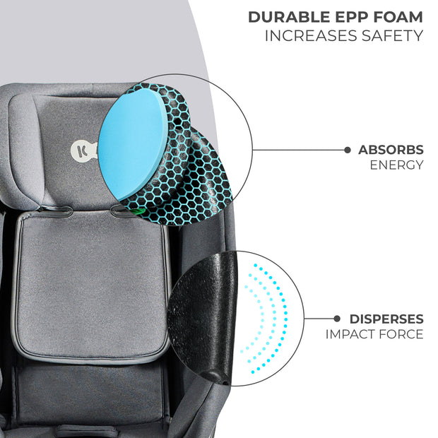 Detail of Kinderkraft Car Seat XRIDER's durable EPP foam for increased safety