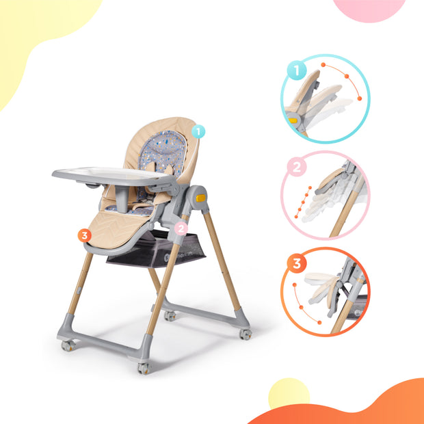 3 Different functions of the Wooden Kinderkraft High Chair LASTREE