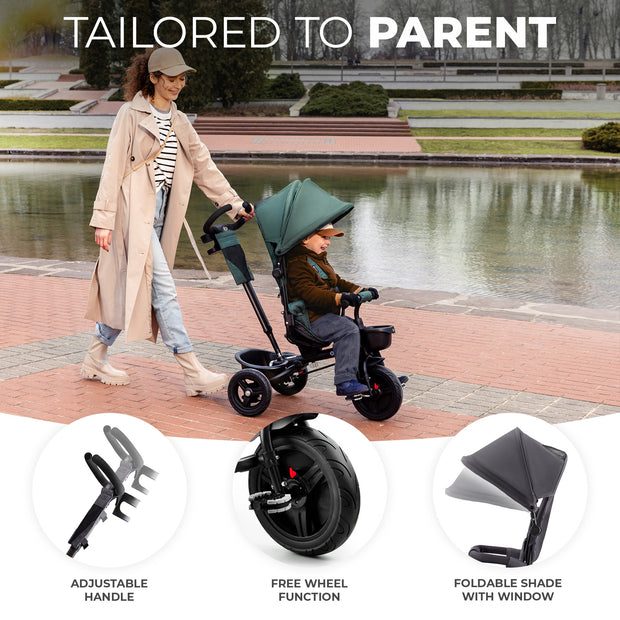 Parent-friendly features of Kinderkraft Tricycle AVEO for comfortable strolls.