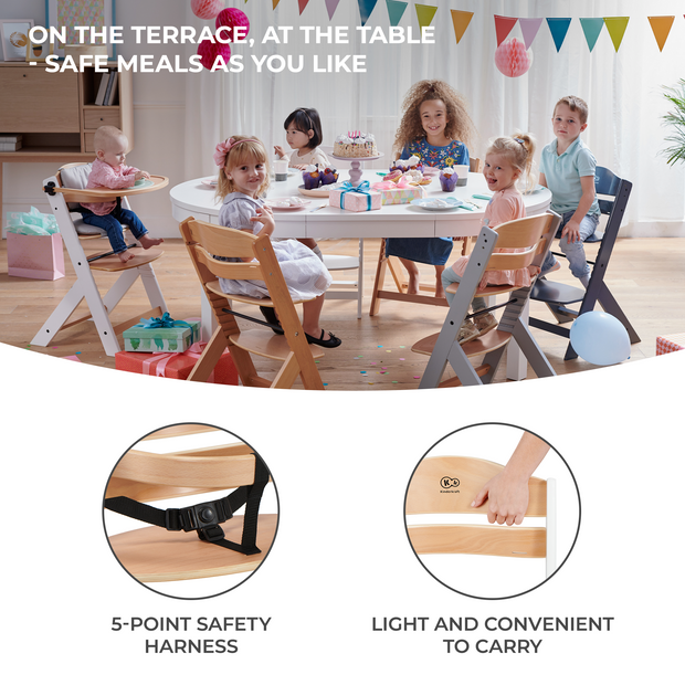 Kinderkraft ENOCK High Chair, safe for kids' activities and meals.