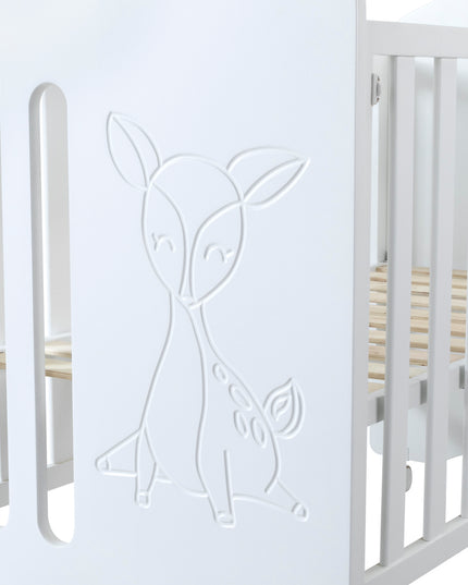 adjustable height baby cot white
