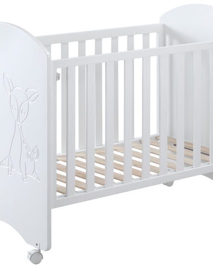 white co‑sleeping baby cot 120x60