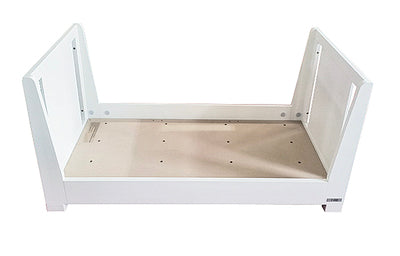 white and natural finish cot