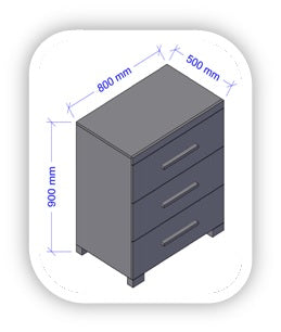 kidznbaby nordic chest drawer white finish
