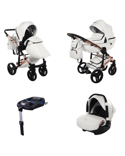 Junama Diamond S-Class Stroller Color: S-Class White Combo: 4 IN 1 (Includes Car Seat + ISOFIX Base) KIDZNBABY