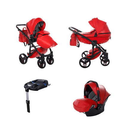 Junama Diamond S-Class Stroller Color: S-Class Red Combo: 4 IN 1 (Includes Car Seat + ISOFIX Base) KIDZNBABY