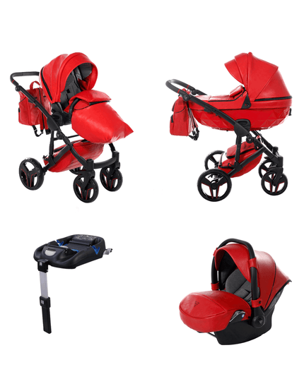 Junama Diamond S-Class Stroller Color: S-Class Red Combo: 4 IN 1 (Includes Car Seat + ISOFIX Base) KIDZNBABY