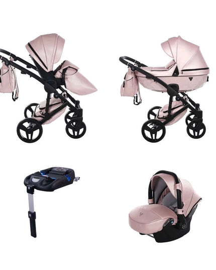 Junama Diamond S-Class Stroller Color: S-Class Pink Combo: 4 IN 1 (Includes Car Seat + ISOFIX Base) KIDZNBABY