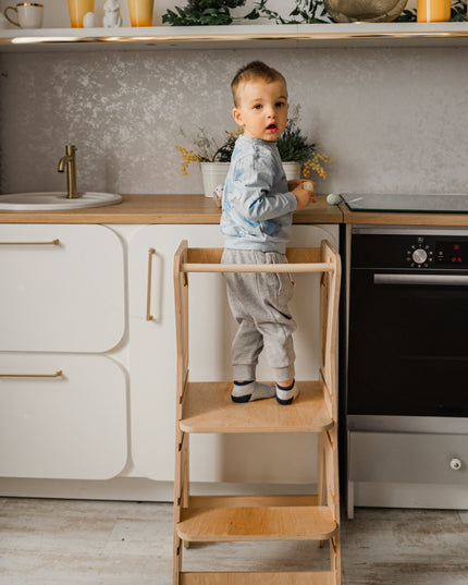 Durable plywood kids learning tower