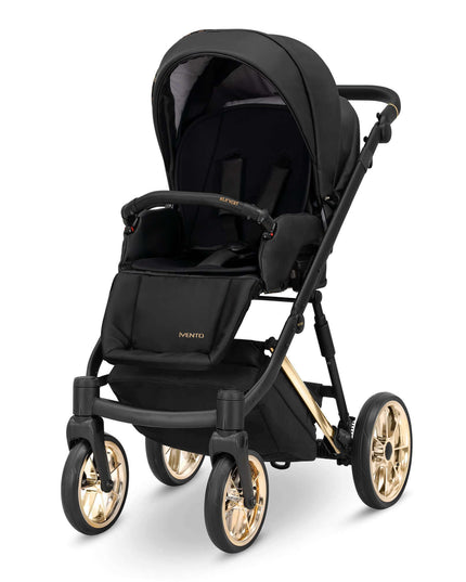 Kunert Ivento Stroller Color: Ivento Eco Leather Black Pearl Frame Color: Golden Frame Combo: 2 IN 1 KIDZNBABY