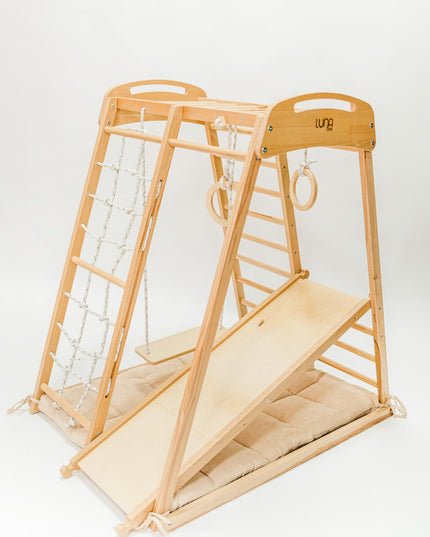 lunatoys wooden activity play gym