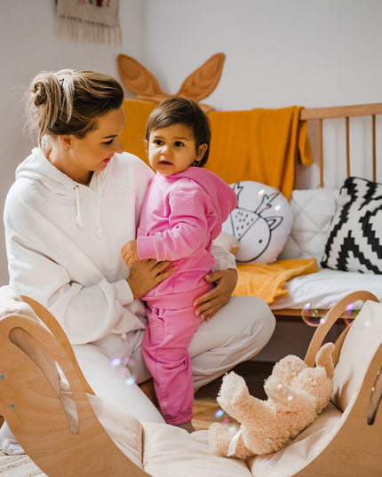 Stylish natural wood rocking chair for playroom