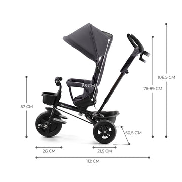 Kinderkraft Tricycle AVEO detailed dimensions for informed purchase.