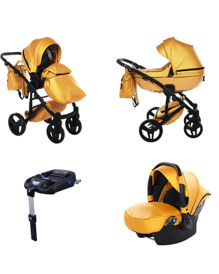 Junama Diamond S-Class Stroller Color: S-Class Yellow Combo: 4 IN 1 (Includes Car Seat + ISOFIX Base) KIDZNBABY