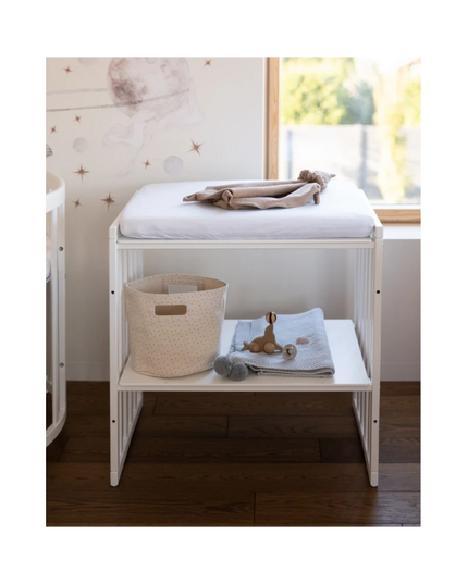 Scandinavian white oval crib