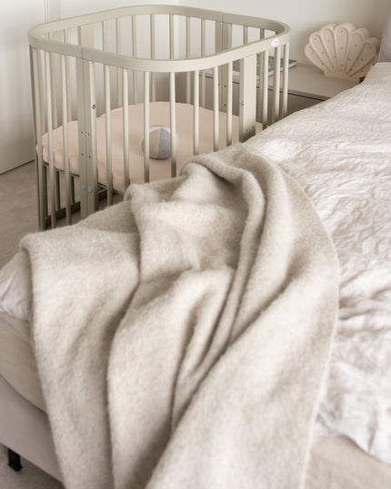 olive minimalist nursery bed