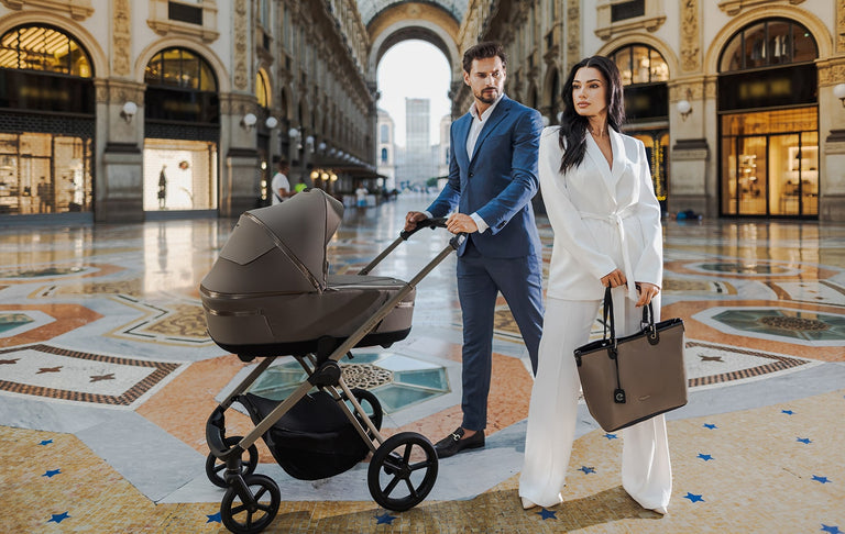 Elegant Parents with Espiro Miloo Stroller in Milan, Italy