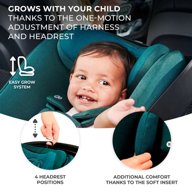 Child in adjustable Kinderkraft I-CARE Car Seat growing with them