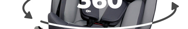 Grey Kinderkraft car seat I-GROW with 360° rotation feature and ISOFIX base
