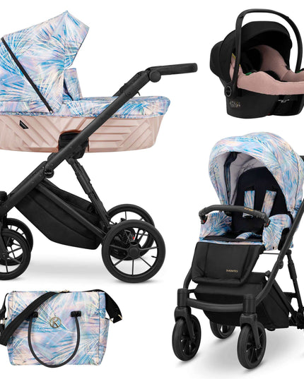 Kunert Ivento Stroller Color: Ivento Pastel Grass Frame Color: Black Frame Combo: 3 IN 1 (Includes Car Seat) KIDZNBABY