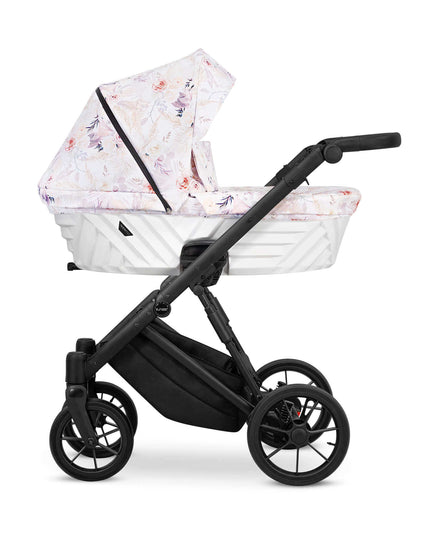 Kunert Ivento Stroller Color: Ivento Delicate Flowers Frame Color: Black Frame Combo: 2 IN 1 KIDZNBABY