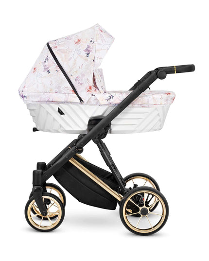 Kunert Ivento Stroller Color: Ivento Delicate Flowers Frame Color: Golden Frame Combo: 2 IN 1 KIDZNBABY