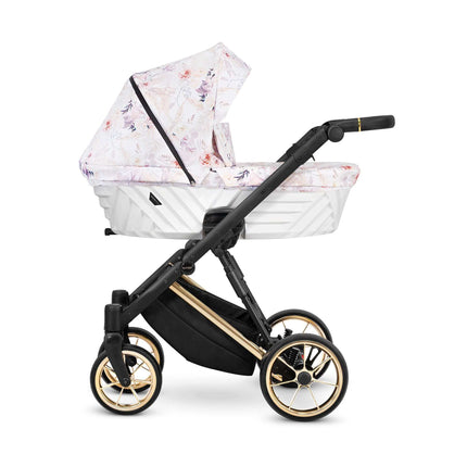 Kunert Ivento Stroller Color: Ivento Delicate Flowers Frame Color: Golden Frame Combo: 2 IN 1 KIDZNBABY