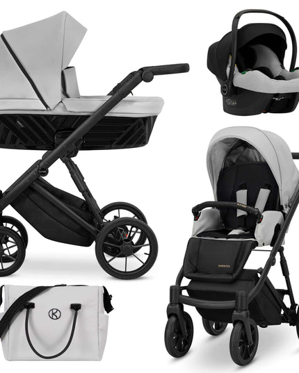 Kunert Ivento Stroller Color: Ivento Eco Dove Grey Frame Color: Black Frame Combo: 3 IN 1 (Includes Car Seat) KIDZNBABY