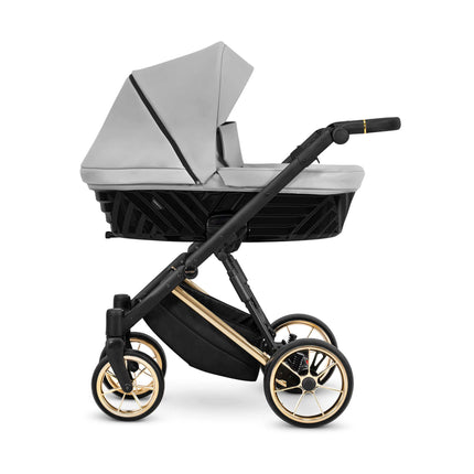 Kunert Ivento Stroller Color: Ivento Eco Leather Dove Grey Frame Color: Golden Frame Combo: 2 IN 1 KIDZNBABY