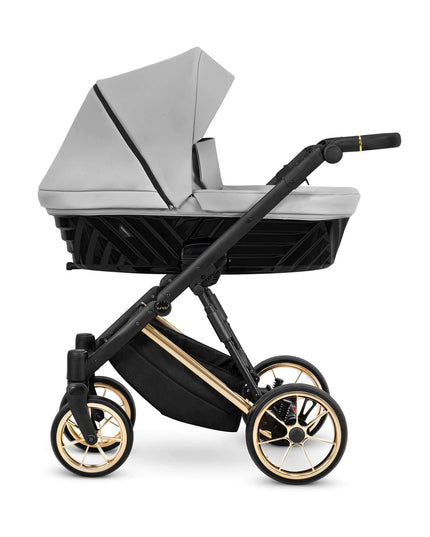 Kunert Ivento Stroller Color: Ivento Eco Leather Dove Grey Frame Color: Golden Frame Combo: 2 IN 1 KIDZNBABY