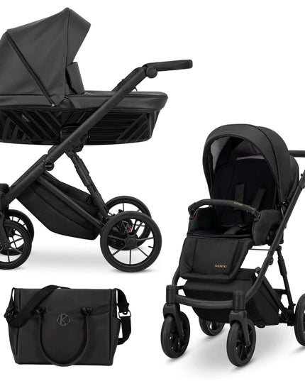 Kunert Ivento Stroller Color: Ivento Eco Leather Black Pearl Frame Color: Black Frame Combo: 2 IN 1 KIDZNBABY