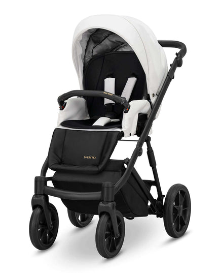 Kunert Ivento Stroller Color: Ivento Eco Leather White Pearl Frame Color: Black Frame Combo: 2 IN 1 KIDZNBABY