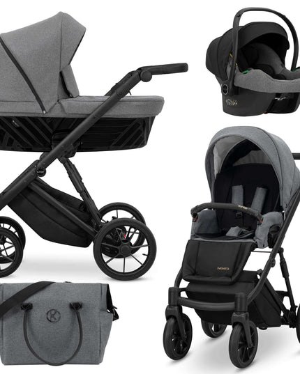 Kunert Ivento Stroller Color: Ivento Deep Graphite Frame Color: Black Frame Combo: 3 IN 1 (Includes Car Seat) KIDZNBABY