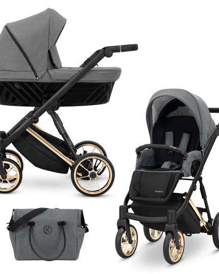 Kunert Ivento Stroller Color: Ivento Deep Graphite Frame Color: Golden Frame Combo: 2 IN 1 KIDZNBABY