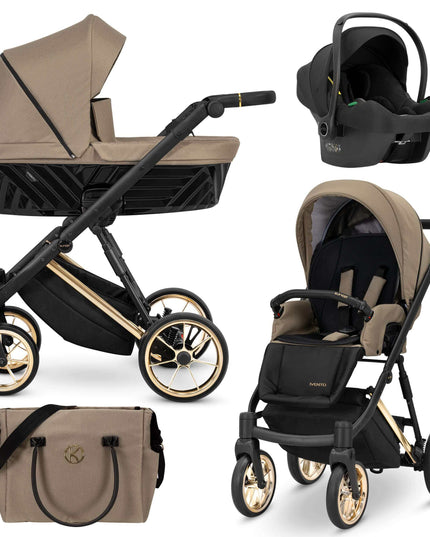 Kunert Ivento Stroller Color: Ivento Caramel Macchiato Frame Color: Golden Frame Combo: 3 IN 1 (Includes Car Seat) KIDZNBABY