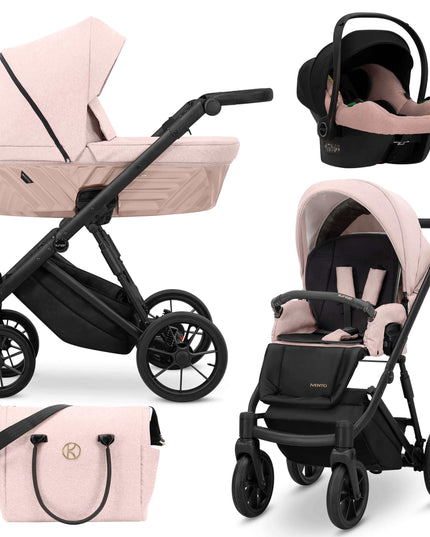 Kunert Ivento Stroller Color: Ivento Smoky Pink Frame Color: Black Frame Combo: 3 IN 1 (Includes Car Seat) KIDZNBABY