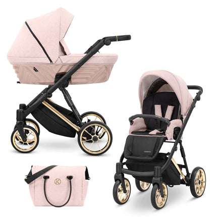 Kunert Ivento Stroller Color: Ivento Smoky Pink Frame Color: Golden Frame Combo: 2 IN 1 KIDZNBABY