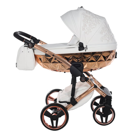 Junama Diamond ENZO Stroller in White and Copper 