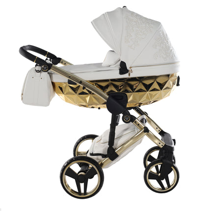 Junama Diamond ENZO Stroller in White and Gold