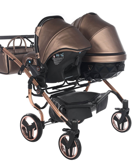 rose gold double stroller Junama FLUO DUO Stroller